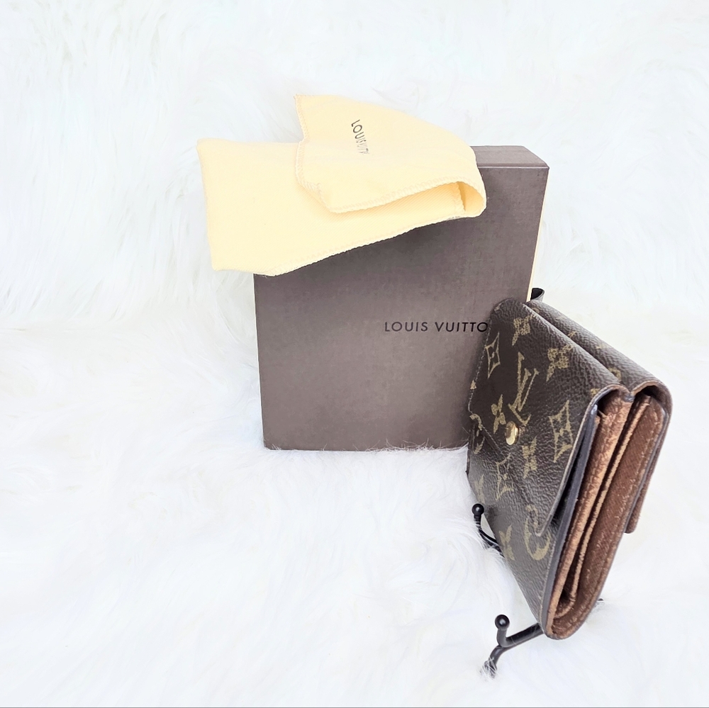 Louis Vuitton Elise Double Snap Pocket Wallet Code SP1022. H 4” x W 4.4” EUC - Picture 9 of 12